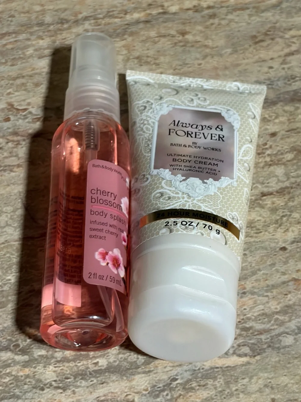 Bath & Body Works Always & Forever Body Cream and Cherry Blossom Body Splash